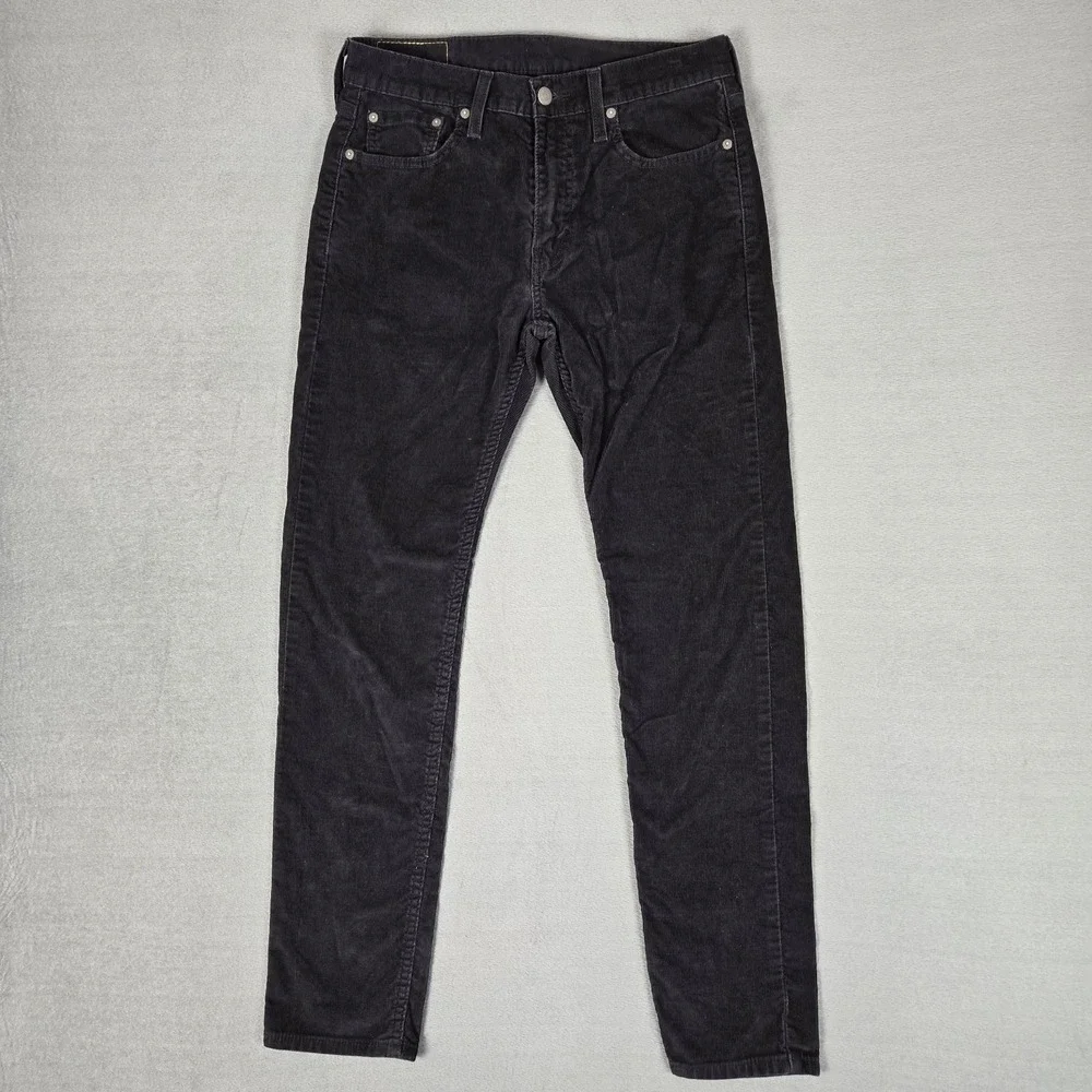 Levis 512 Slim Taper Corduroy Pants Men 30x32 (Fits 30x30) Black 5 Pocket Cotton